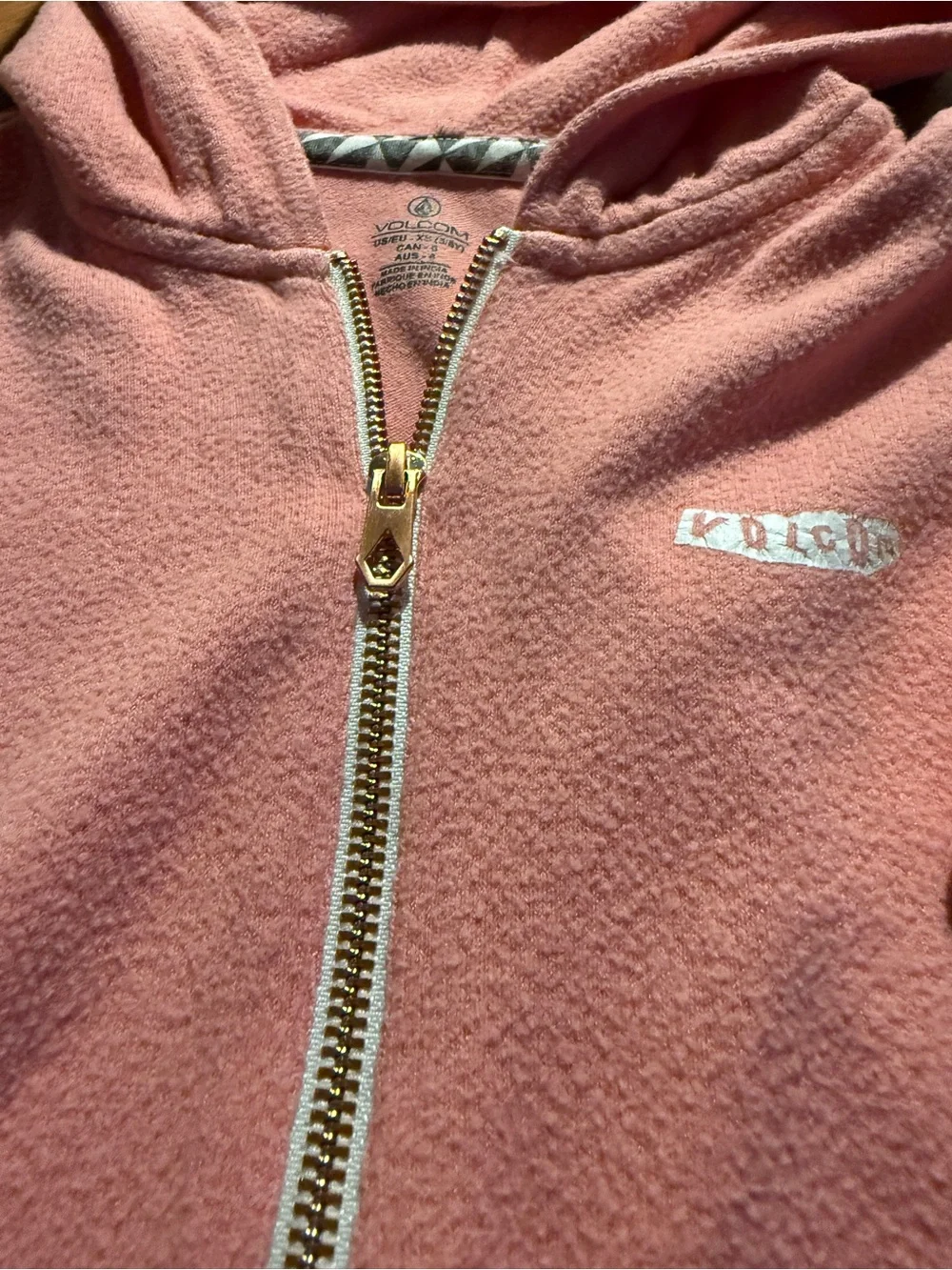 Volcom Pink Zip-Up Hooded Sweatshirt for Kids